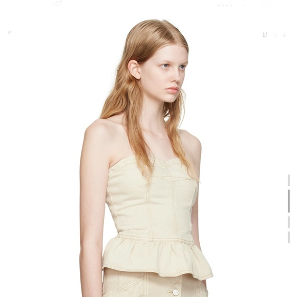 Isabel Marant Etoile- Ecru denim corset top w contrast stitching, NWT! 🪩✨😍 - Picture 2 of 5
